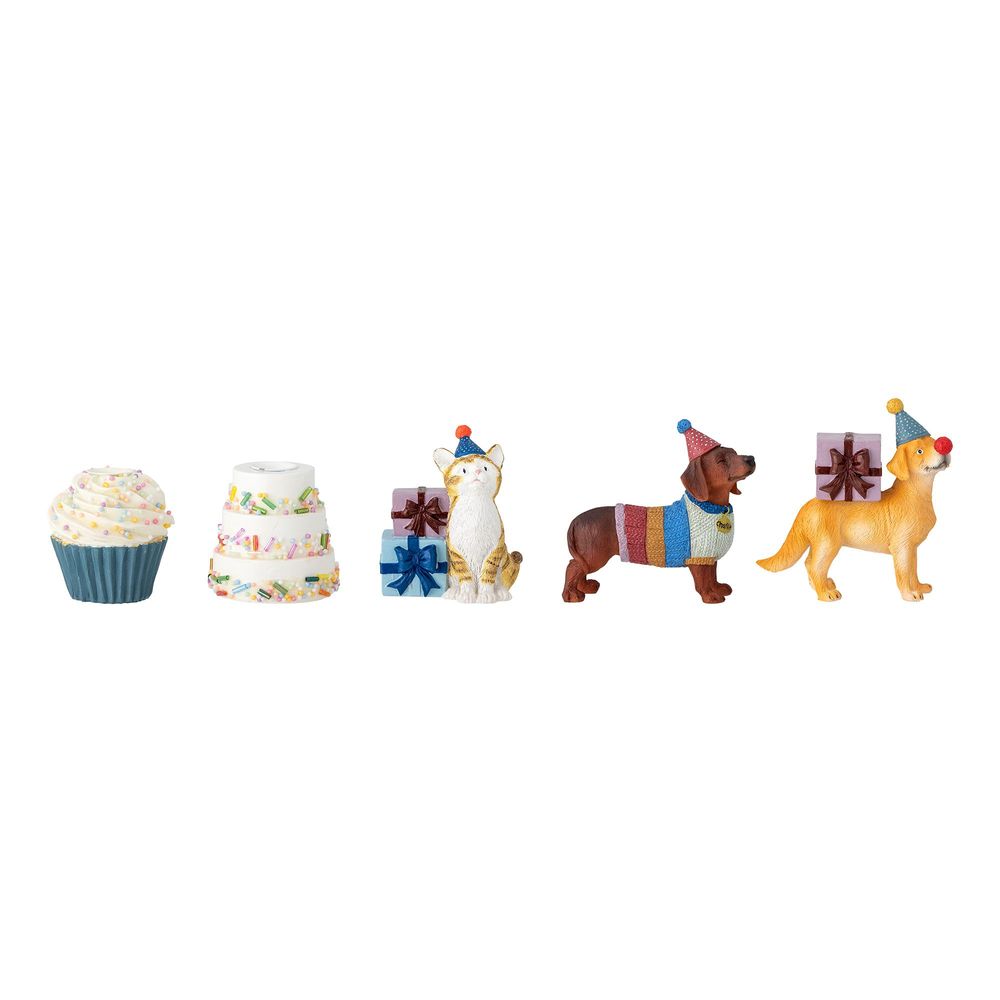 Decorative objects - Salve Birthday Decoration, White, Polyresin Set of 15 - BLOOMINGVILLE MINI