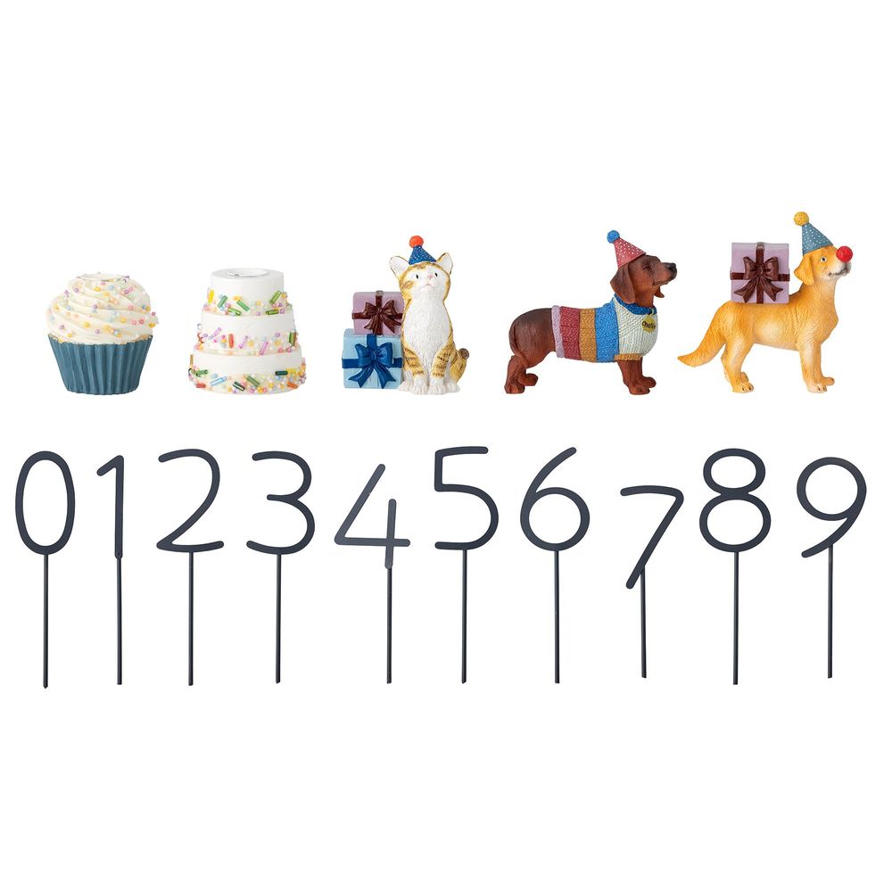 Decorative objects - Salve Birthday Decoration, White, Polyresin Set of 15 - BLOOMINGVILLE MINI