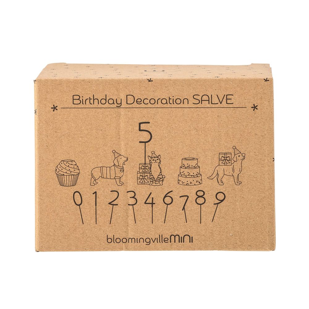 Decorative objects - Salve Birthday Decoration, White, Polyresin Set of 15 - BLOOMINGVILLE MINI