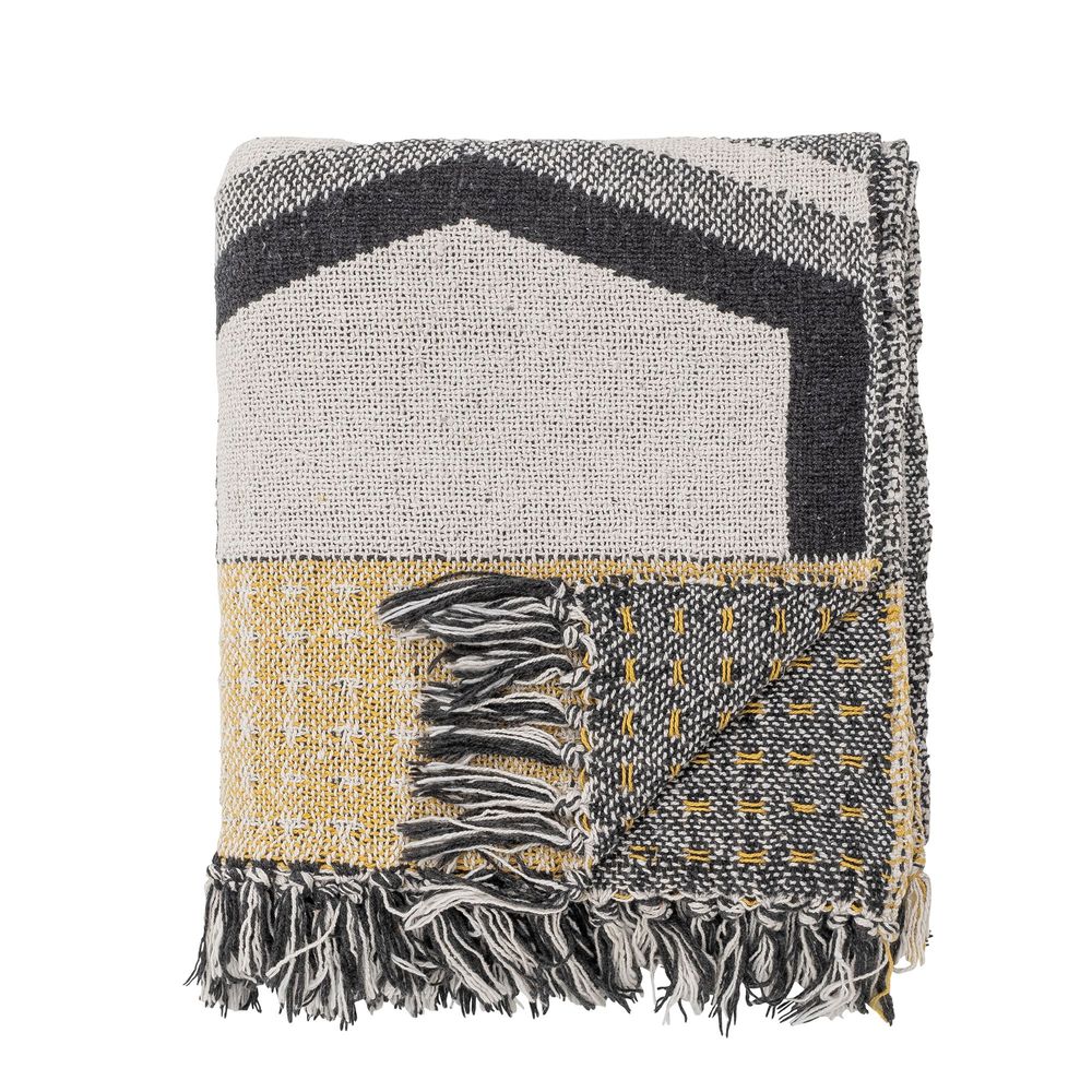 Plaids - Annli Plaid, Gris, Coton recyclé - CREATIVE COLLECTION