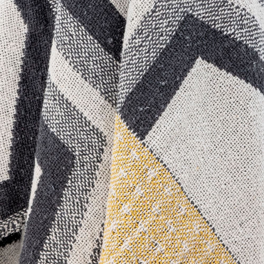 Plaids - Annli Plaid, Gris, Coton recyclé - CREATIVE COLLECTION
