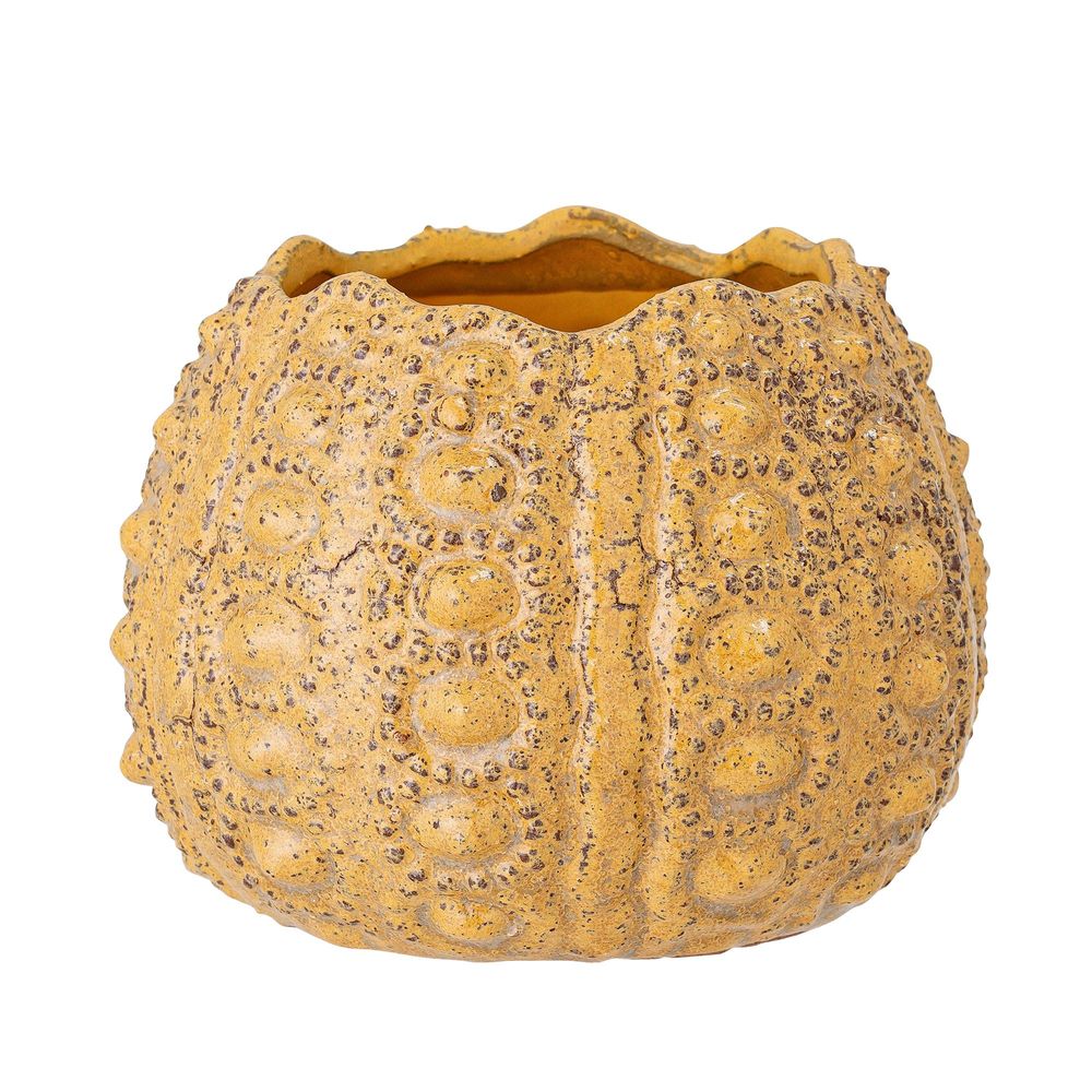 Flower pots - Logan Flowerpot, Yellow, Stoneware - CREATIVE COLLECTION