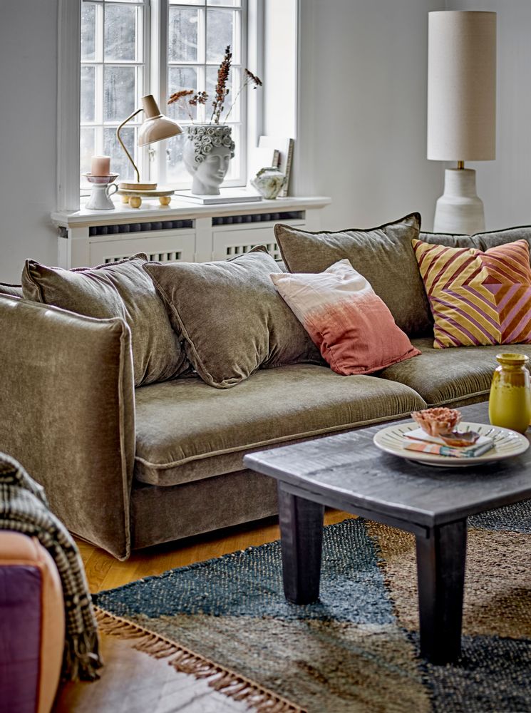 Cushions - Fetima Cushion, Yellow, Cotton - BLOOMINGVILLE MULTIBRAND HOUSE