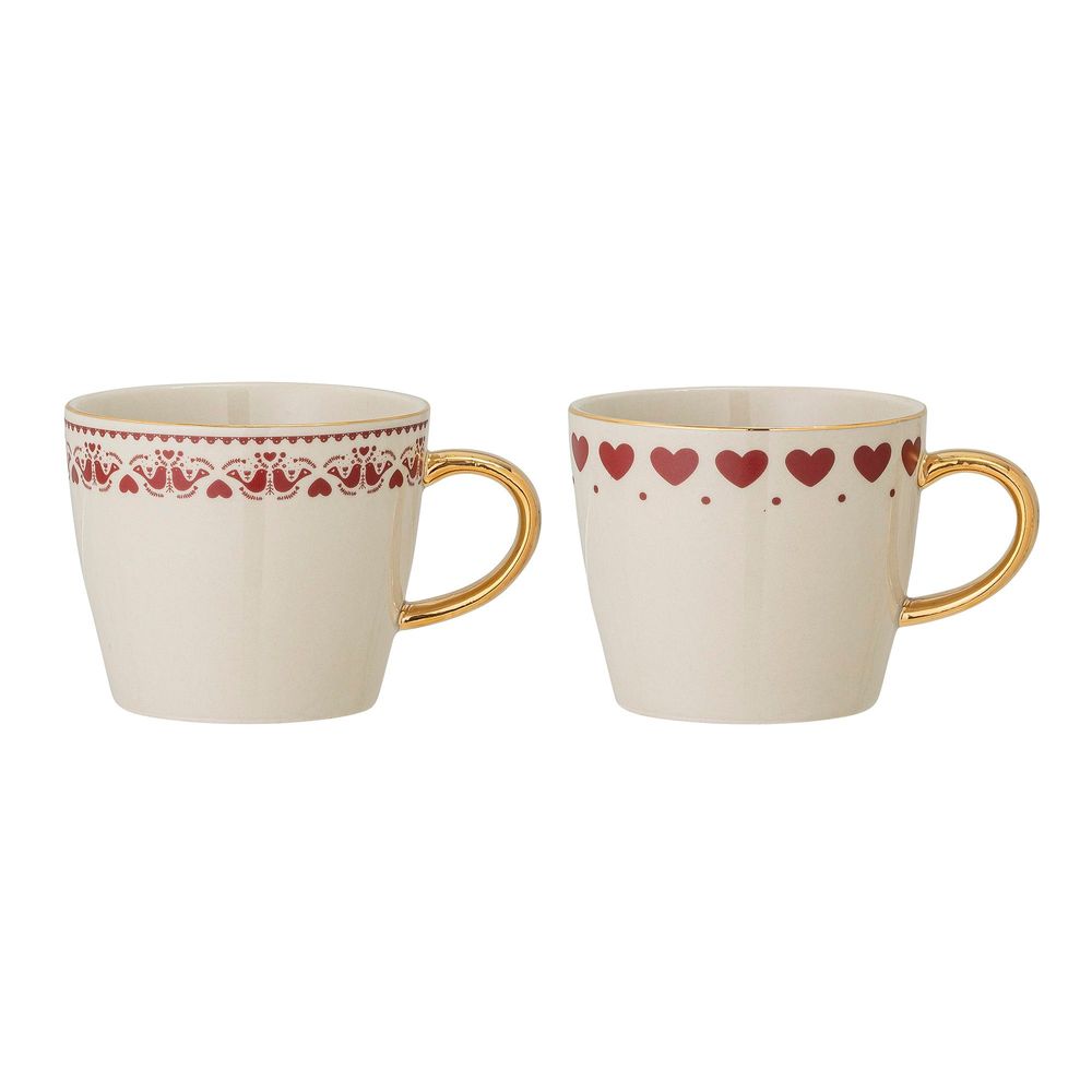 Mugs - Jolly Mug, Red, Stoneware Set of 2 - BLOOMINGVILLE MULTIBRAND HOUSE