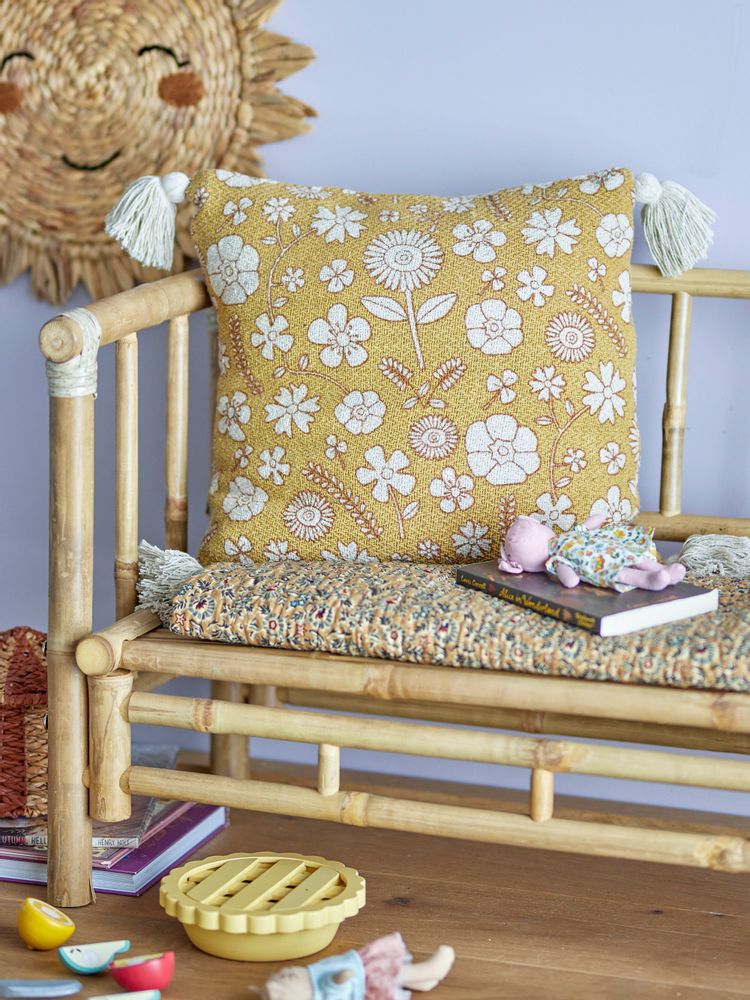 Cushions - Camille Cushion, Yellow, Recycled Cotton - BLOOMINGVILLE MINI