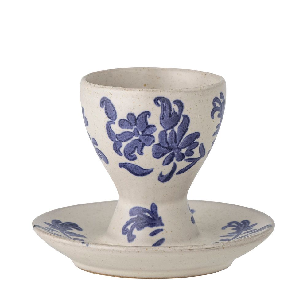 Kitchen utensils - Petunia Egg Cup, Blue, Stoneware  - CREATIVE COLLECTION