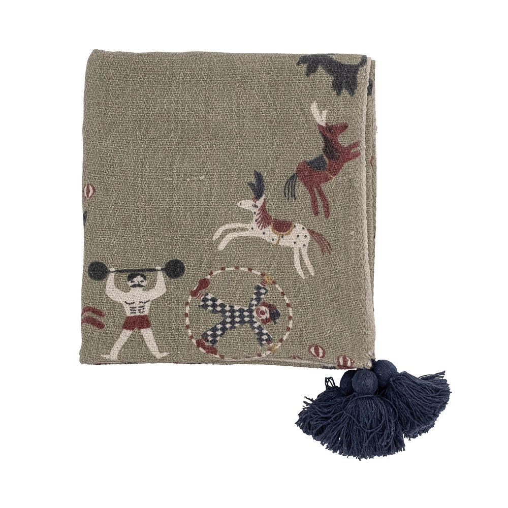 Plaids - Loome Plaid, Verte, Coton recyclé  - BLOOMINGVILLE MINI