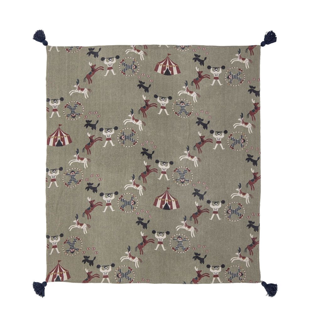 Plaids - Loome Plaid, Verte, Coton recyclé  - BLOOMINGVILLE MINI