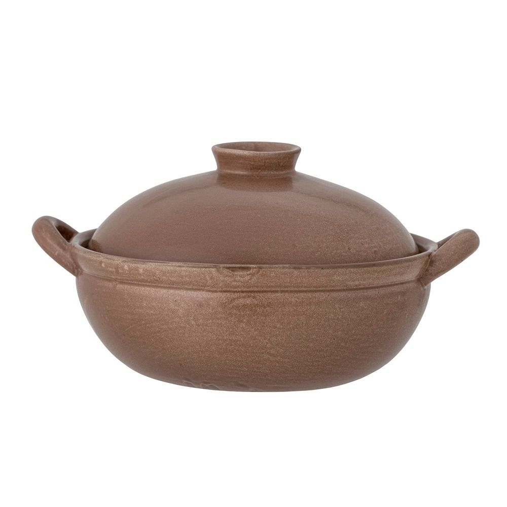 Couverts & ustensiles de cuisine - Jinnie Plat au four avec couvercle, Marron, Grès - CREATIVE COLLECTION