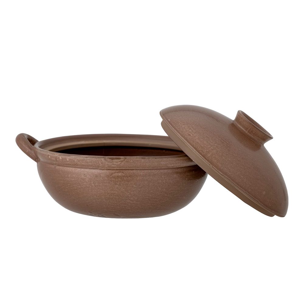 Couverts & ustensiles de cuisine - Jinnie Plat au four avec couvercle, Marron, Grès - CREATIVE COLLECTION