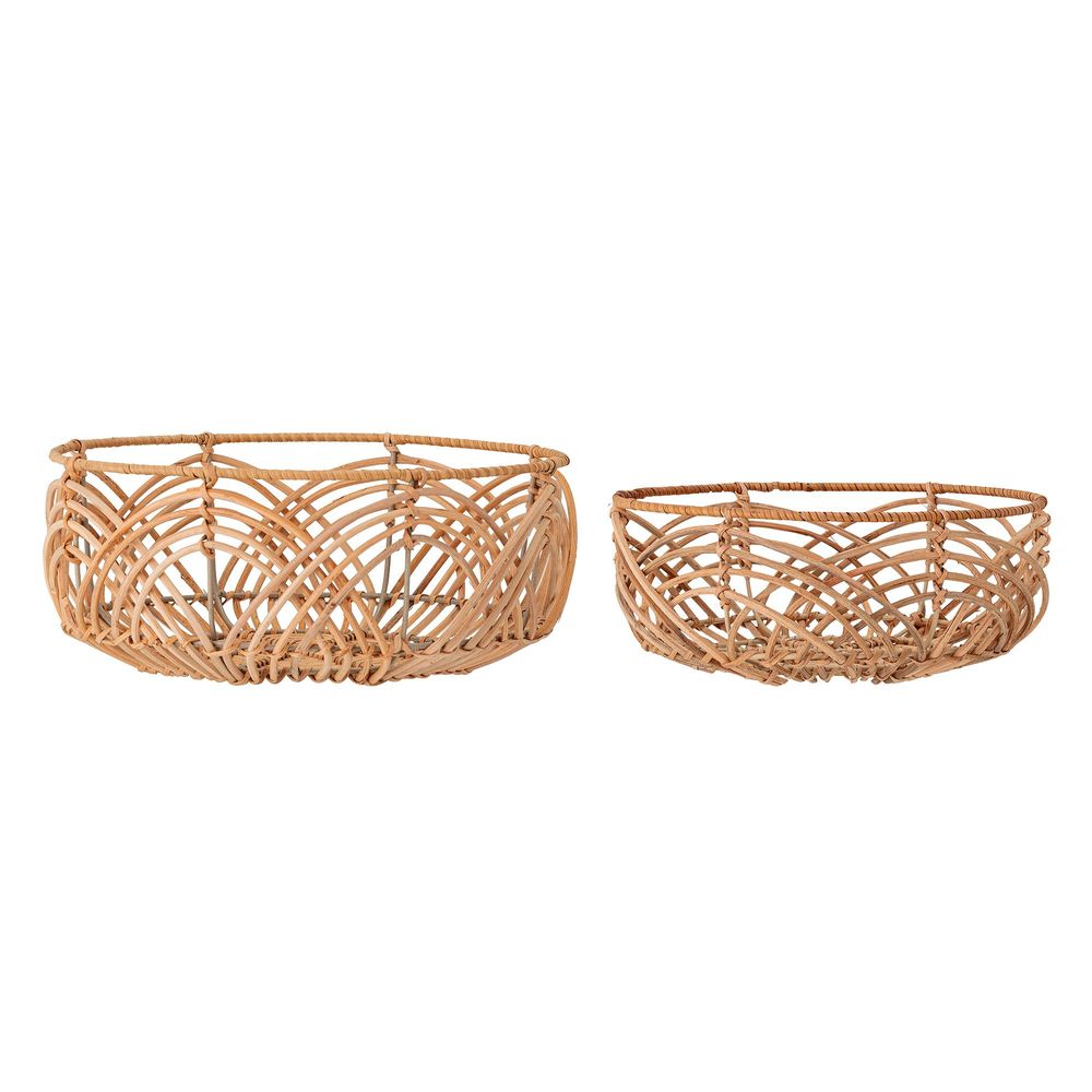 Shopping baskets - Anton Bread Basket, Nature, Rattan Set of 2 - BLOOMINGVILLE MULTIBRAND HOUSE