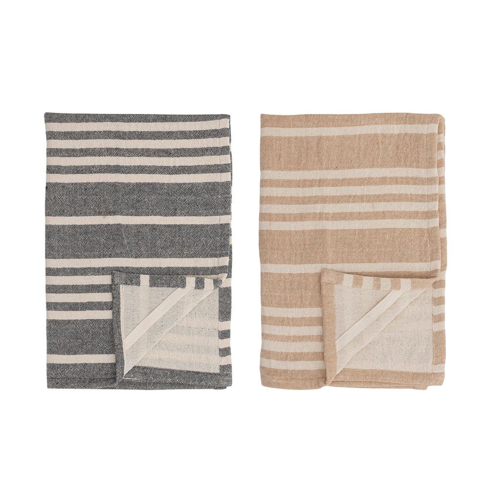 Brushes - Maci Kitchen Towel, Brown, Cotton Set of 2 - CREATIVE COLLECTION