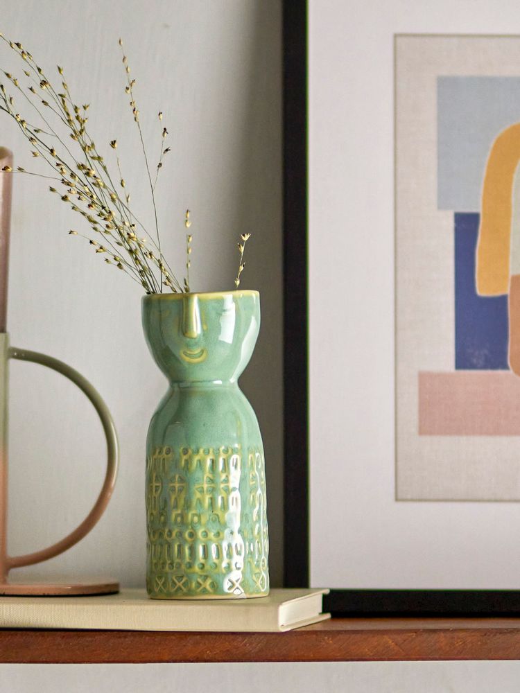 Vases - Embla Vase, Green, Stoneware  - BLOOMINGVILLE MULTIBRAND HOUSE