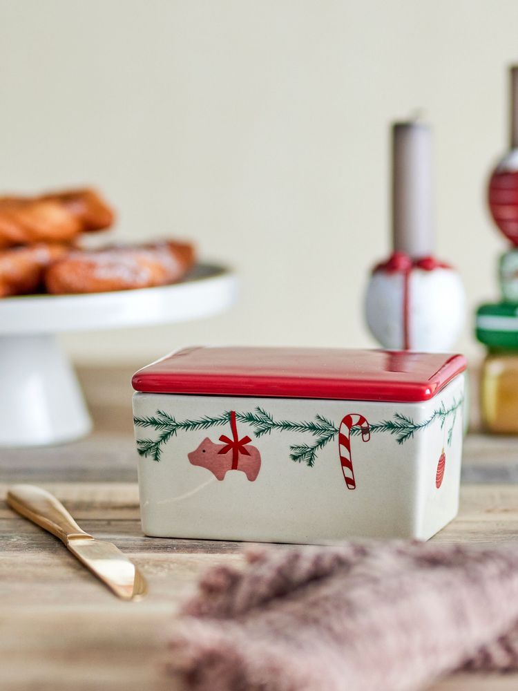Couverts & ustensiles de cuisine - Yule Boîte à beurre, Rouge, Grès  - BLOOMINGVILLE MULTIBRAND HOUSE