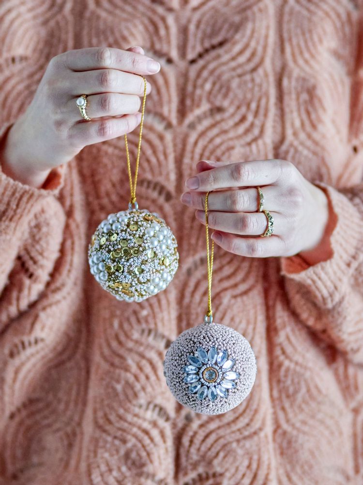 Guirlandes et boules de Noël - Eleanore Bibelot, Rose, Verre Set of 2 - BLOOMINGVILLE