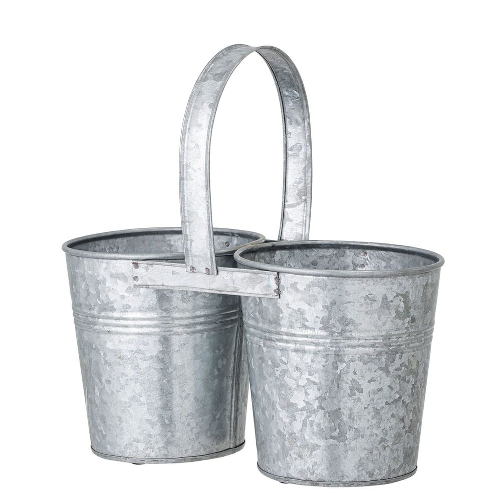 Pots de fleurs - Jessy Pot de fleurs, Gris, Fer galvanisé - BLOOMINGVILLE MULTIBRAND HOUSE
