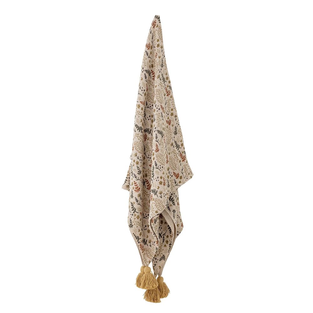 Throw blankets - Filipa Throw, Yellow, Recycled Cotton - BLOOMINGVILLE MINI