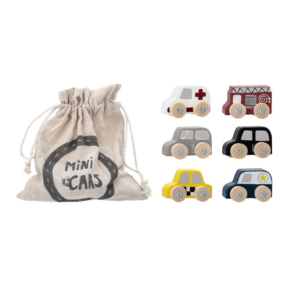 Jouets enfants - Avin Petite voiture, Gris, FSC®100%, MDF Set of 6 - BLOOMINGVILLE MINI