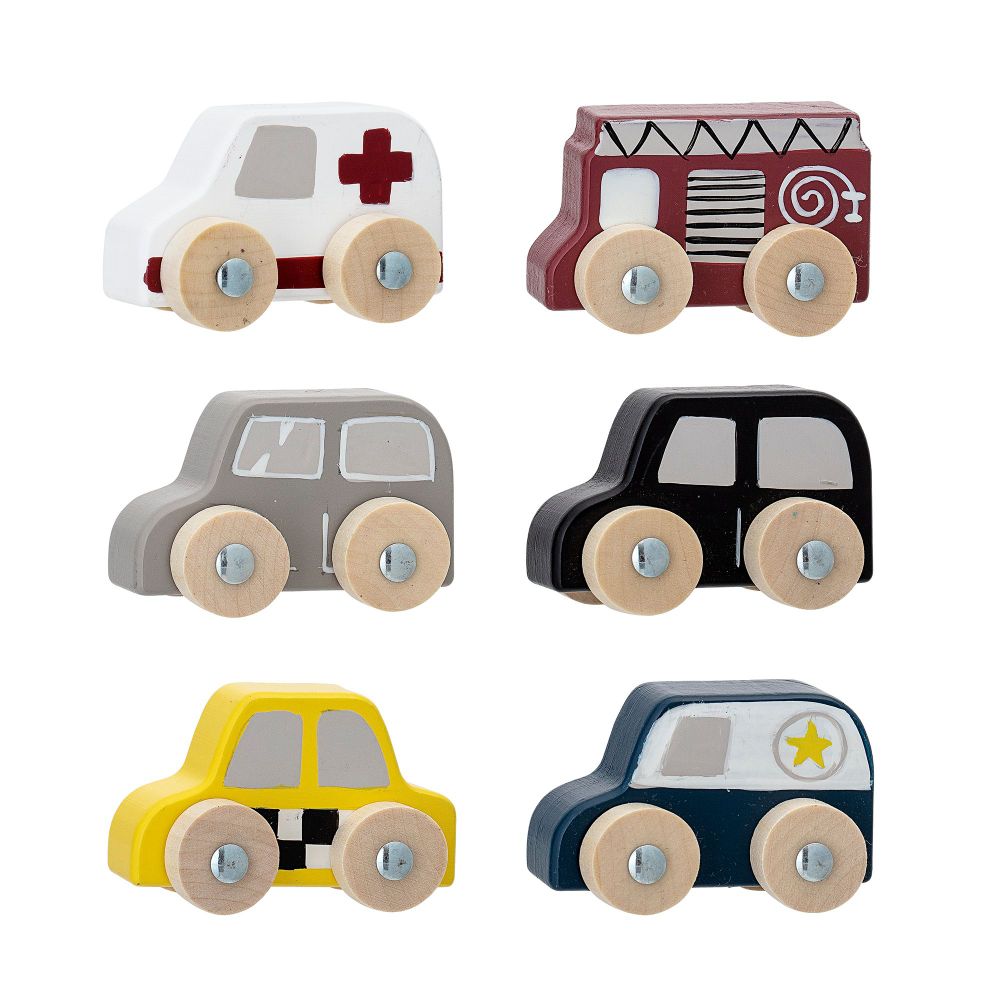 Jouets enfants - Avin Petite voiture, Gris, FSC®100%, MDF Set of 6 - BLOOMINGVILLE MINI
