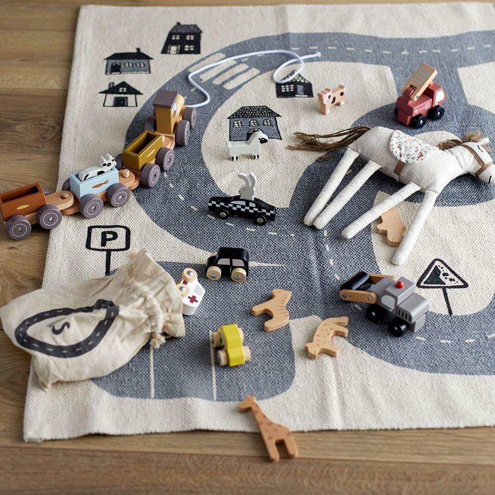 Jouets enfants - Avin Petite voiture, Gris, FSC®100%, MDF Set of 6 - BLOOMINGVILLE MINI