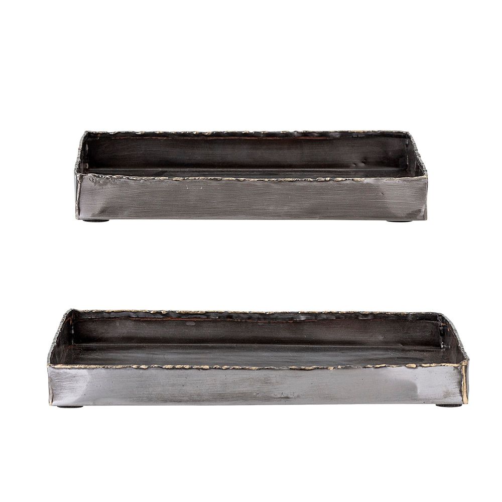 Trays - Cody Tray, Black, Metal Set of 2 - BLOOMINGVILLE MULTIBRAND HOUSE
