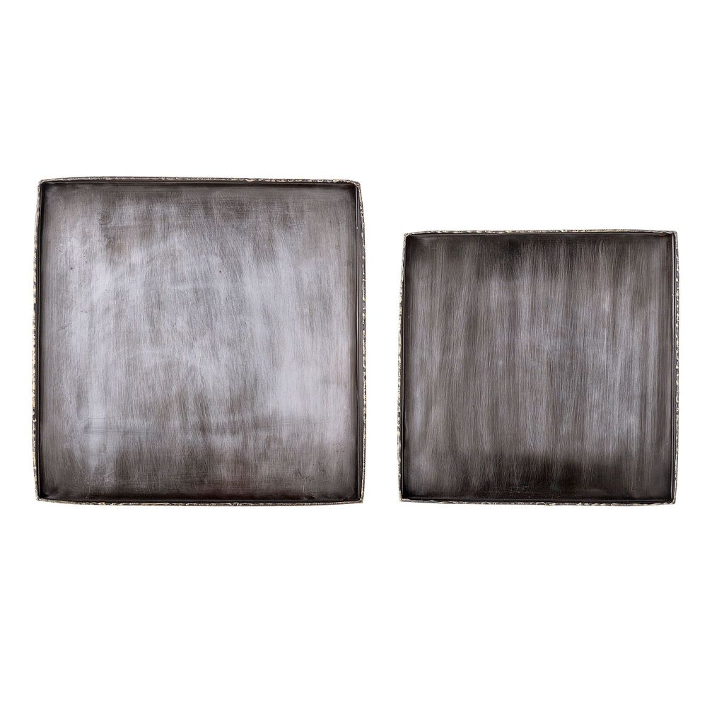 Trays - Cody Tray, Black, Metal Set of 2 - BLOOMINGVILLE MULTIBRAND HOUSE