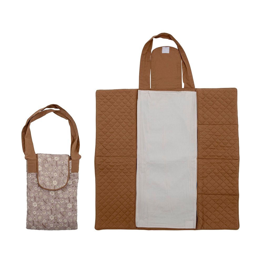 Accessoires pour puériculture - Thanne Matelas à langer, Marron, Coton - BLOOMINGVILLE MINI