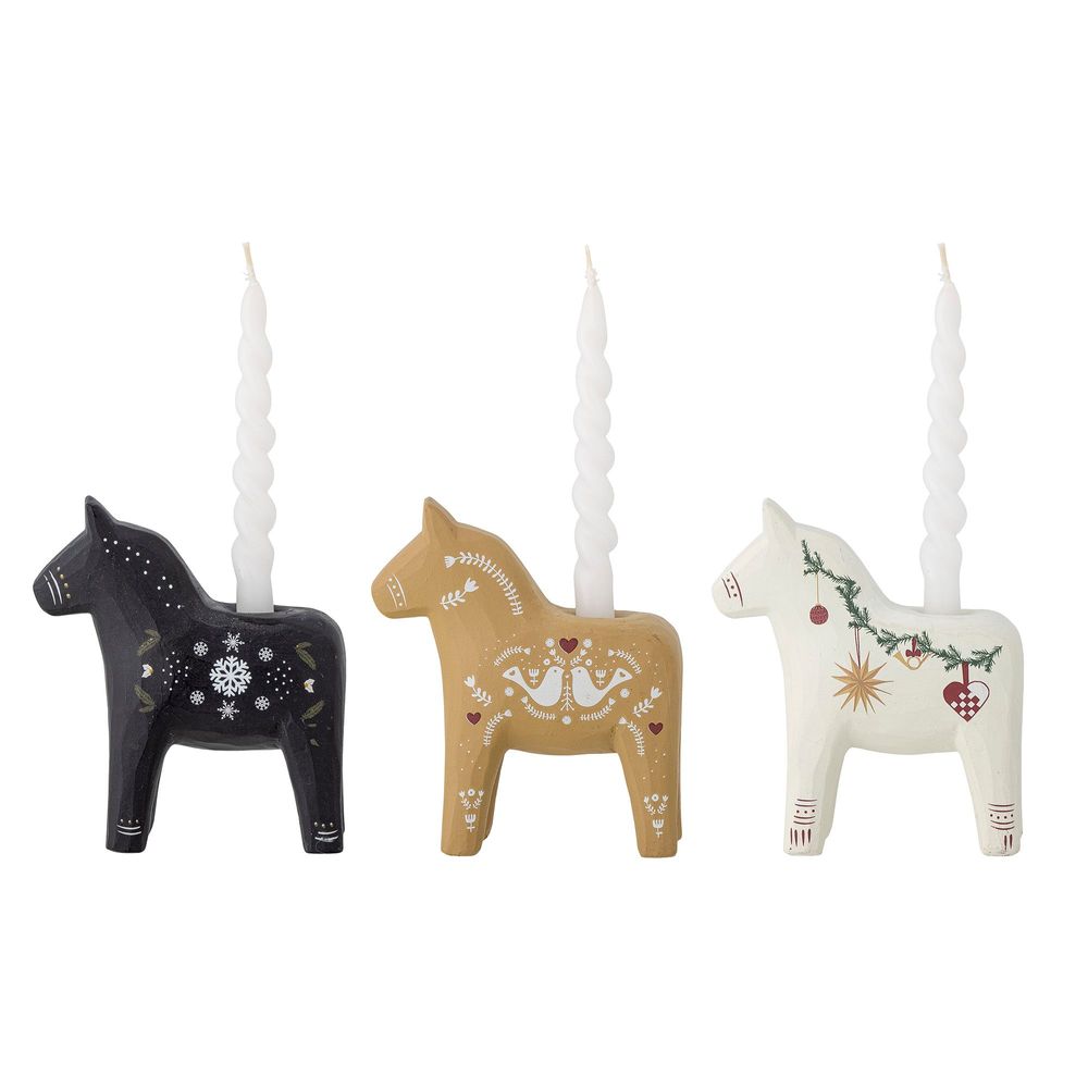 Candlesticks and candle holders - Siffer Candle Holder, White, Polyresin Set of 3 - BLOOMINGVILLE MULTIBRAND HOUSE