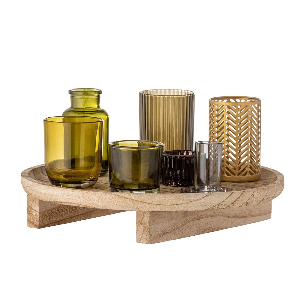 Bougeoirs et photophores - Sanga Plateau avec photophore, Nature, Verre Set of 8 - BLOOMINGVILLE MULTIBRAND HOUSE