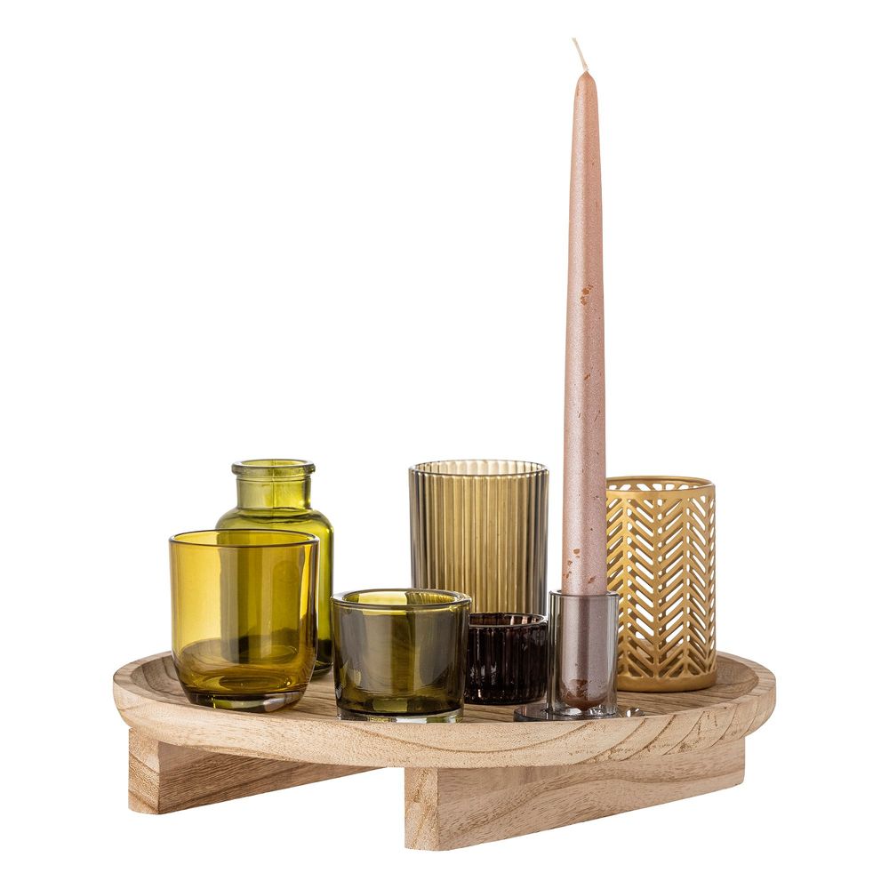 Bougeoirs et photophores - Sanga Plateau avec photophore, Nature, Verre Set of 8 - BLOOMINGVILLE MULTIBRAND HOUSE