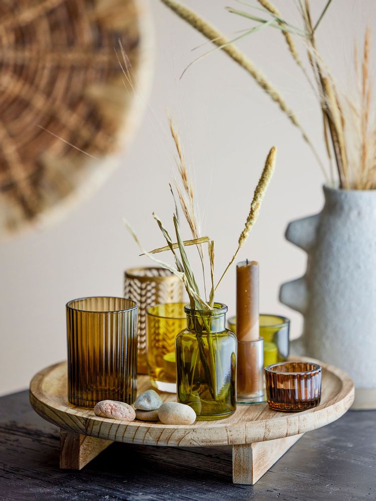 Bougeoirs et photophores - Sanga Plateau avec photophore, Nature, Verre Set of 8 - BLOOMINGVILLE MULTIBRAND HOUSE