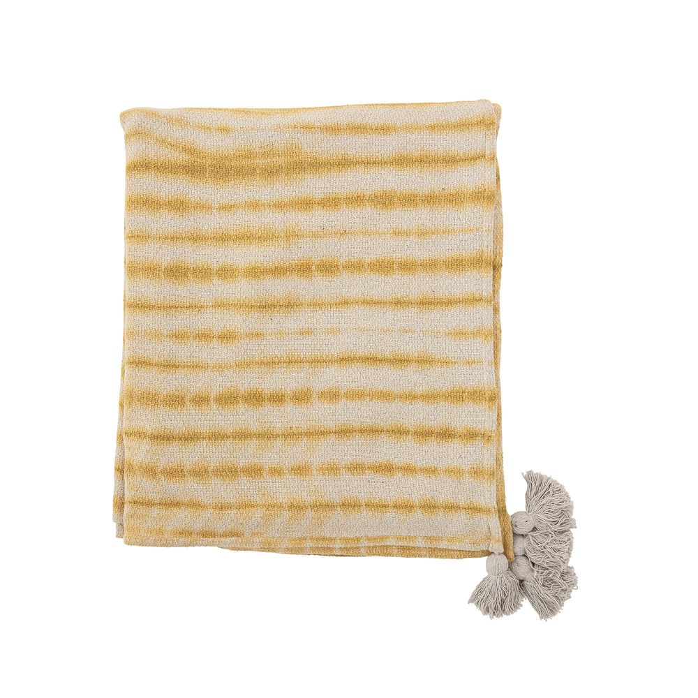Throw blankets - Decia Bedspread, Yellow, Recycled Cotton - BLOOMINGVILLE MULTIBRAND HOUSE