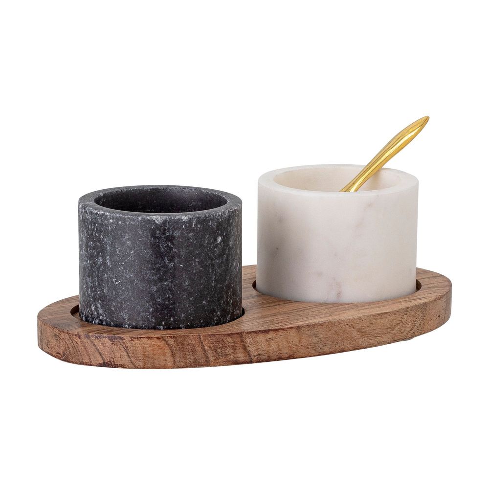 Kitchen utensils - Florio Salt & Pepper Jar, Black, Marble Set - BLOOMINGVILLE MULTIBRAND HOUSE