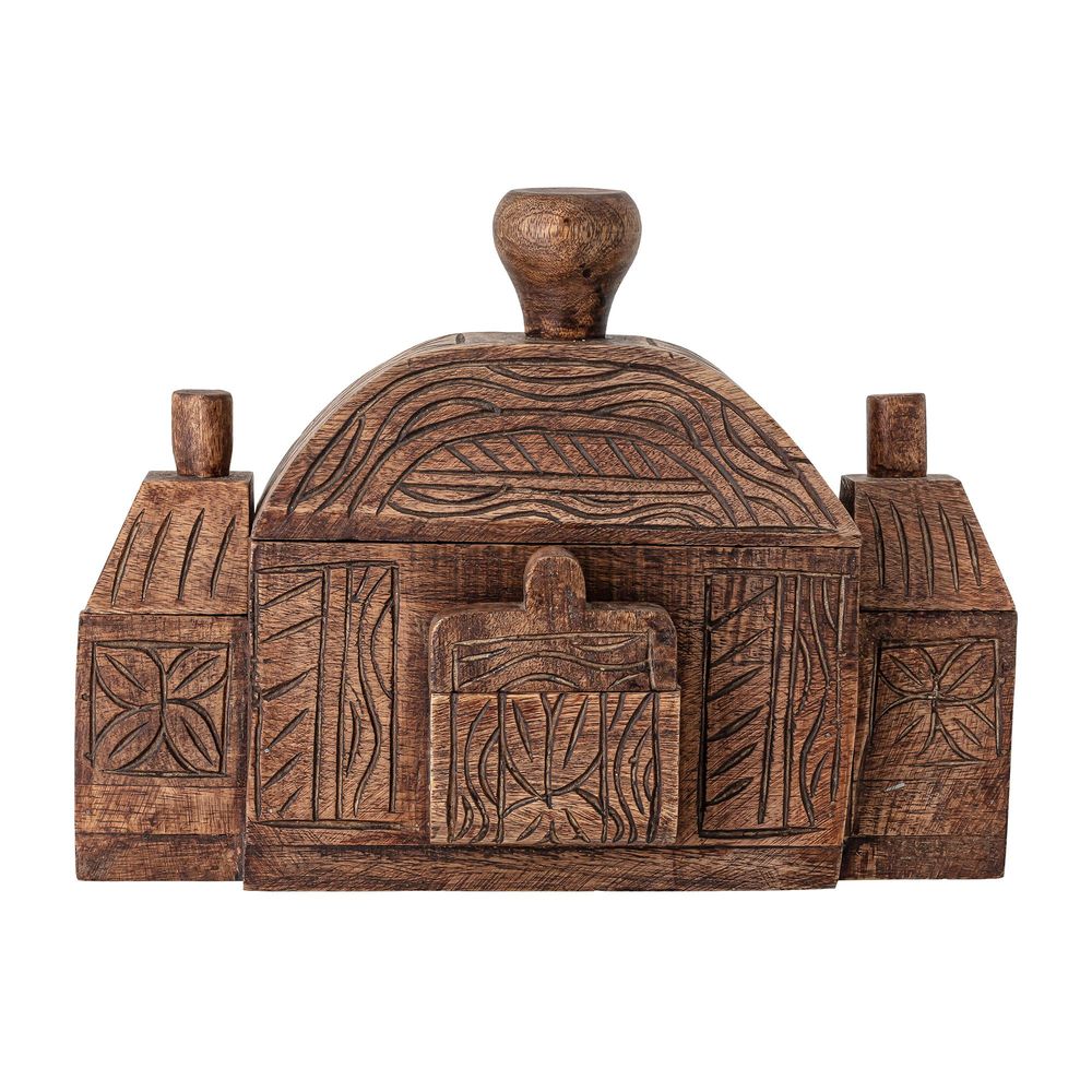 Boîtes de rangement  - Barin Boîte avec couvercle, Marron, Mango  - CREATIVE COLLECTION