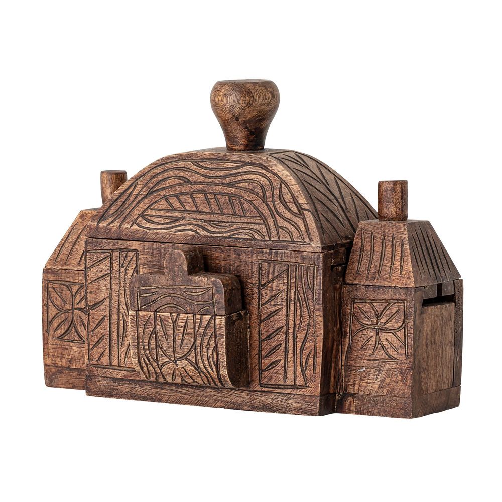 Boîtes de rangement  - Barin Boîte avec couvercle, Marron, Mango  - CREATIVE COLLECTION