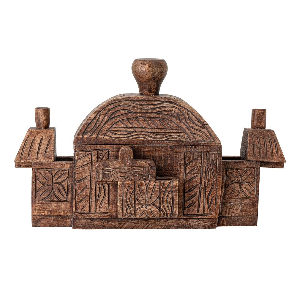 Boîtes de rangement  - Barin Boîte avec couvercle, Marron, Mango  - CREATIVE COLLECTION