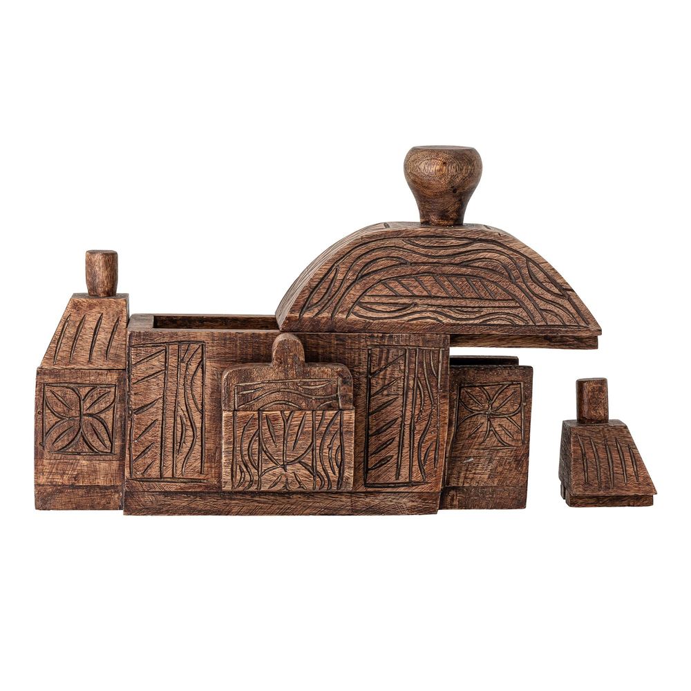 Boîtes de rangement  - Barin Boîte avec couvercle, Marron, Mango  - CREATIVE COLLECTION
