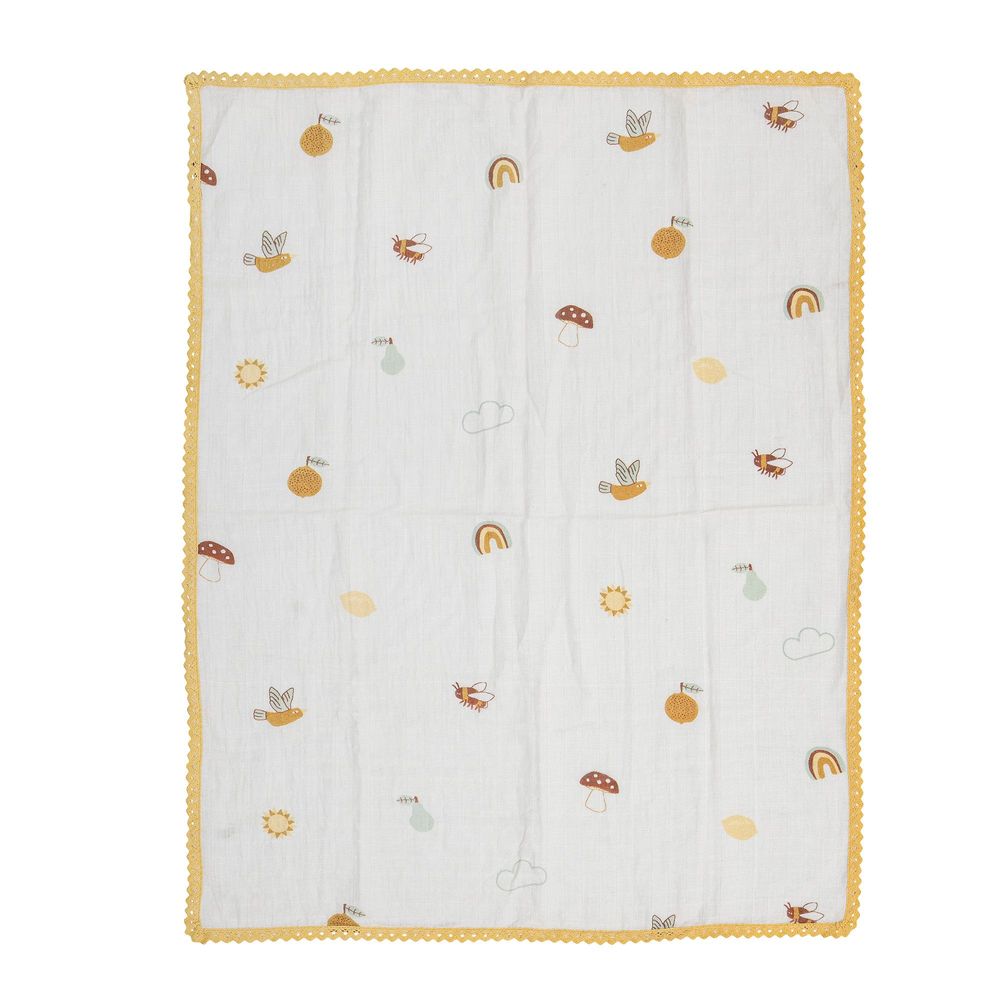 Accessoires pour puériculture - Agnes Couverture, Blanc, Coton - BLOOMINGVILLE MINI