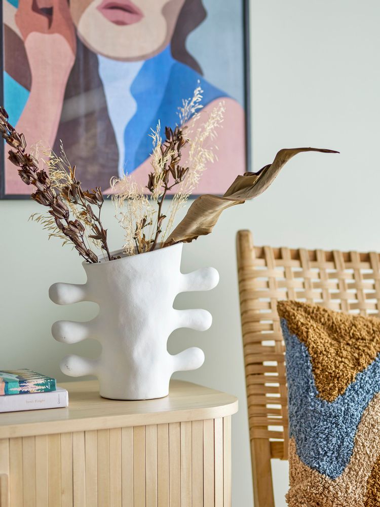 Vases - Pernilla Vase, White, Stoneware  - BLOOMINGVILLE MULTIBRAND HOUSE