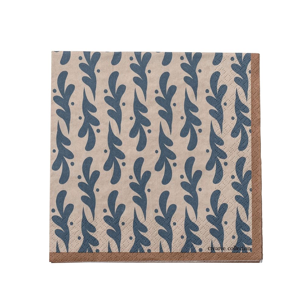 Napkins - Camellia Napkin, Blue, FSC® Mix, Papier Pack of 20 - CREATIVE COLLECTION