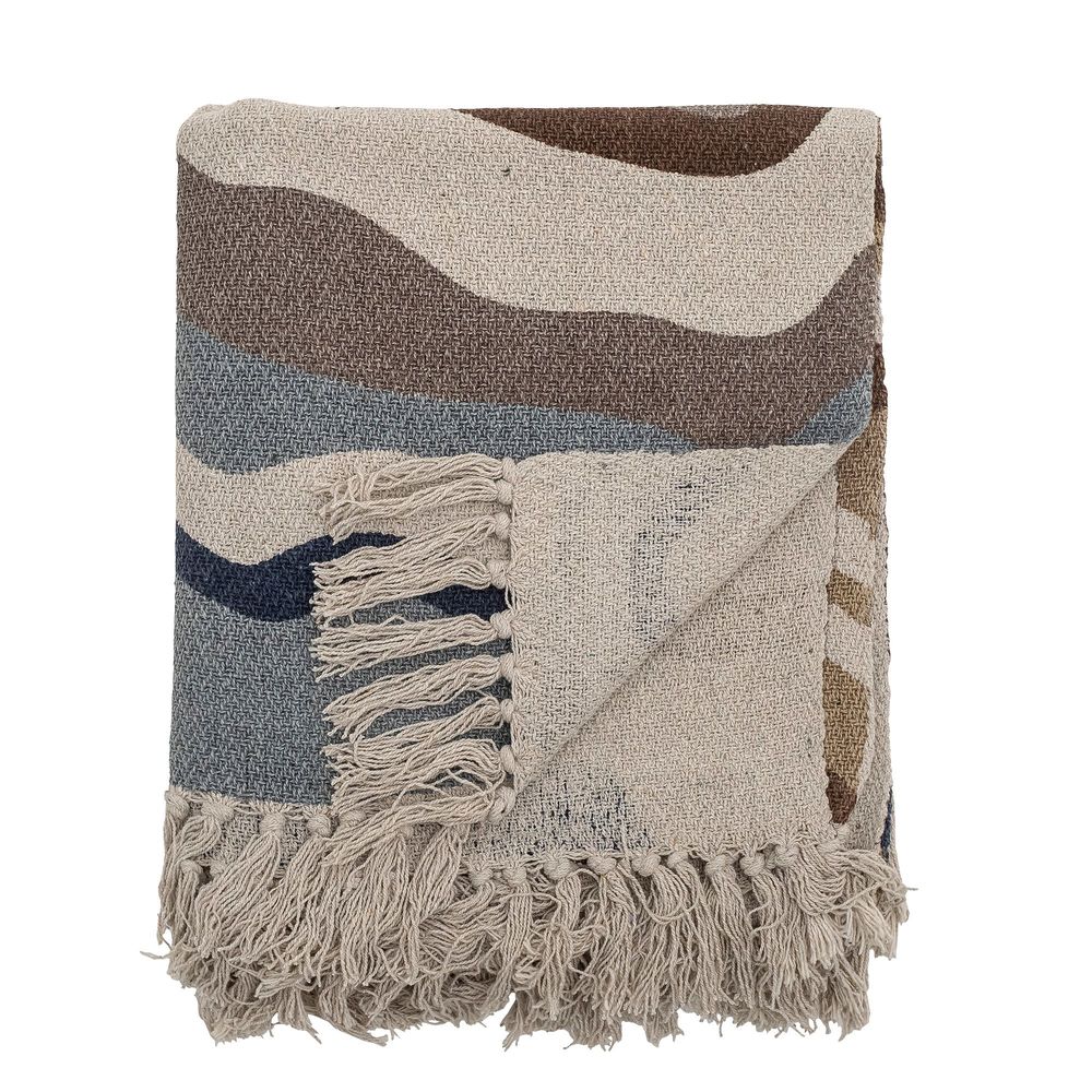 Throw blankets - Stephania Throw, Brown, Recycled Cotton  - BLOOMINGVILLE MULTIBRAND HOUSE