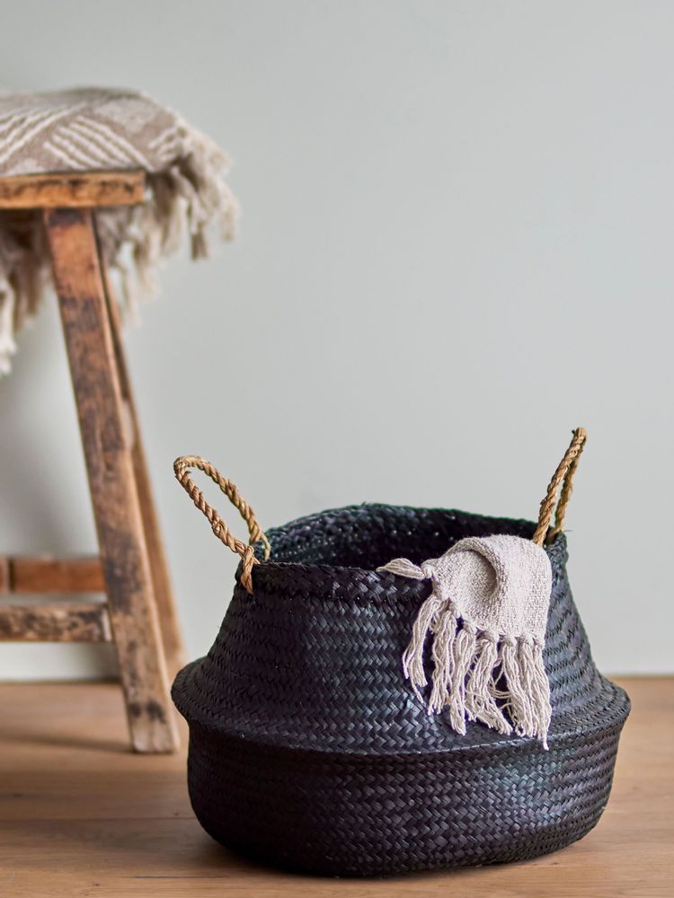 Shopping baskets - Floria Basket, Black, Seagrass - BLOOMINGVILLE MULTIBRAND HOUSE