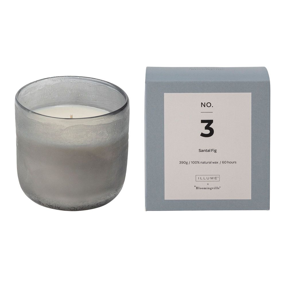 Candles - NO.3-Santal Fig Scent Candle, Blue, Natural Wax - ILLUME X BLOOMINGVILLE