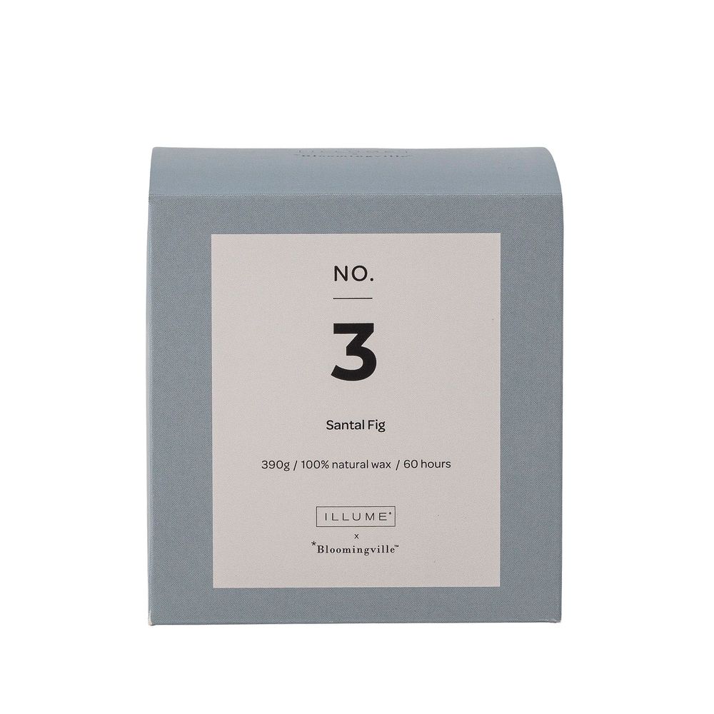 Candles - NO.3-Santal Fig Scent Candle, Blue, Natural Wax - ILLUME X BLOOMINGVILLE