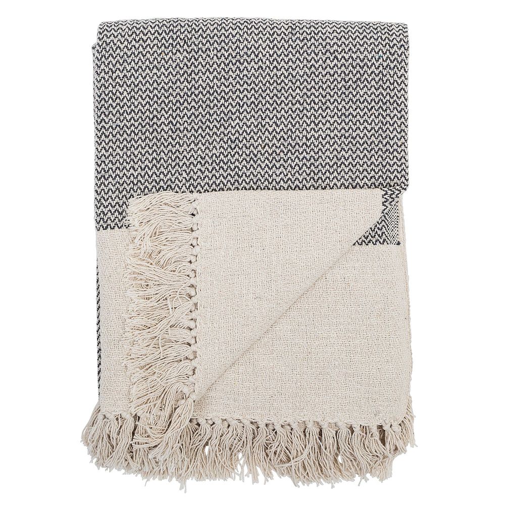 Plaids - Sefanit Plaid, Gris, Coton recyclé - BLOOMINGVILLE MULTIBRAND HOUSE