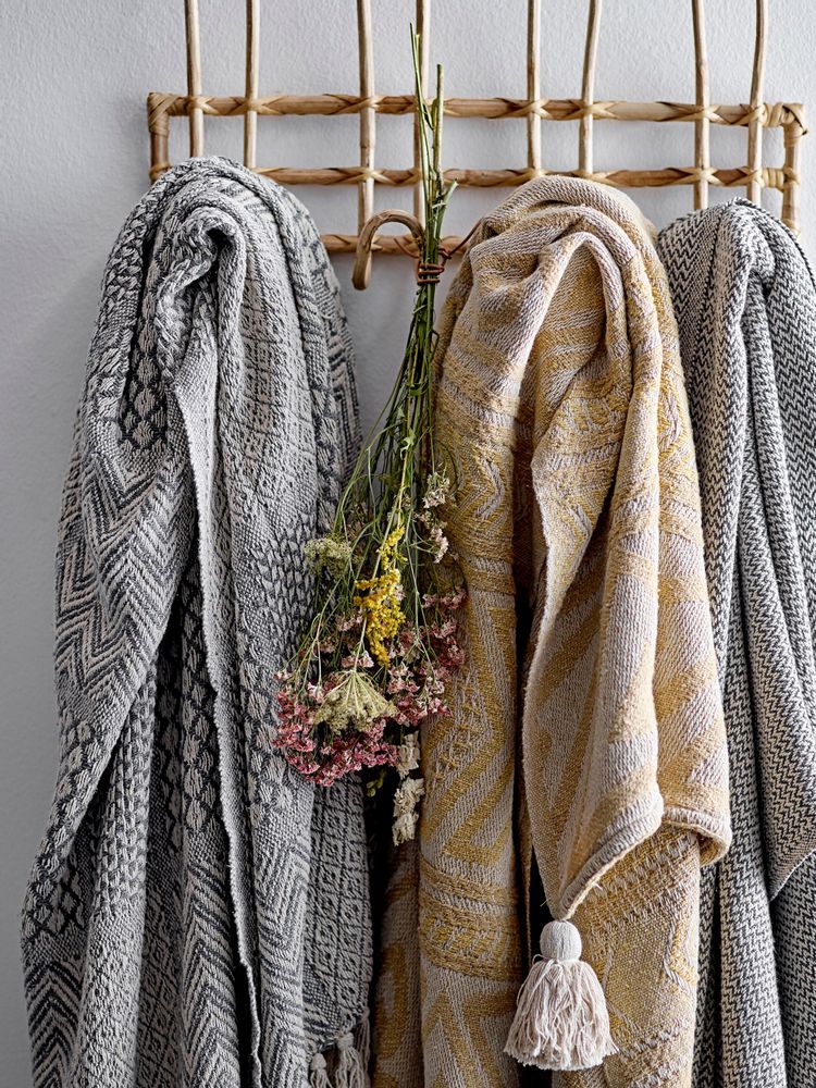 Plaids - Sefanit Plaid, Gris, Coton recyclé - BLOOMINGVILLE MULTIBRAND HOUSE