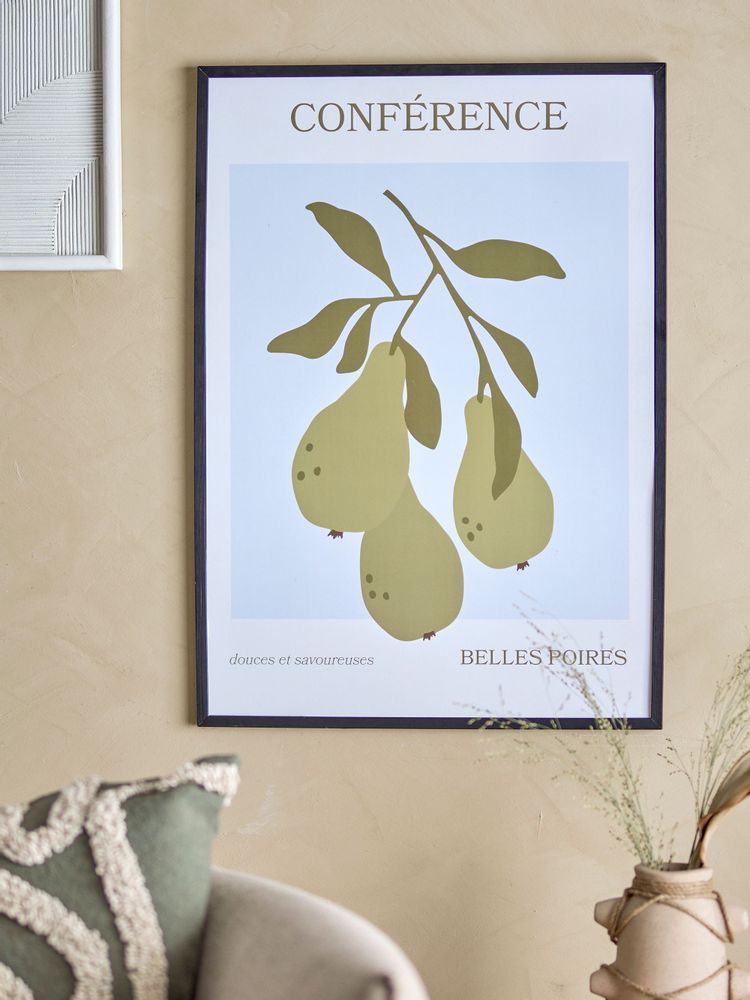 Autres décorations murales - Poire Illustration avec cadre, Noir, Pin - BLOOMINGVILLE MULTIBRAND HOUSE
