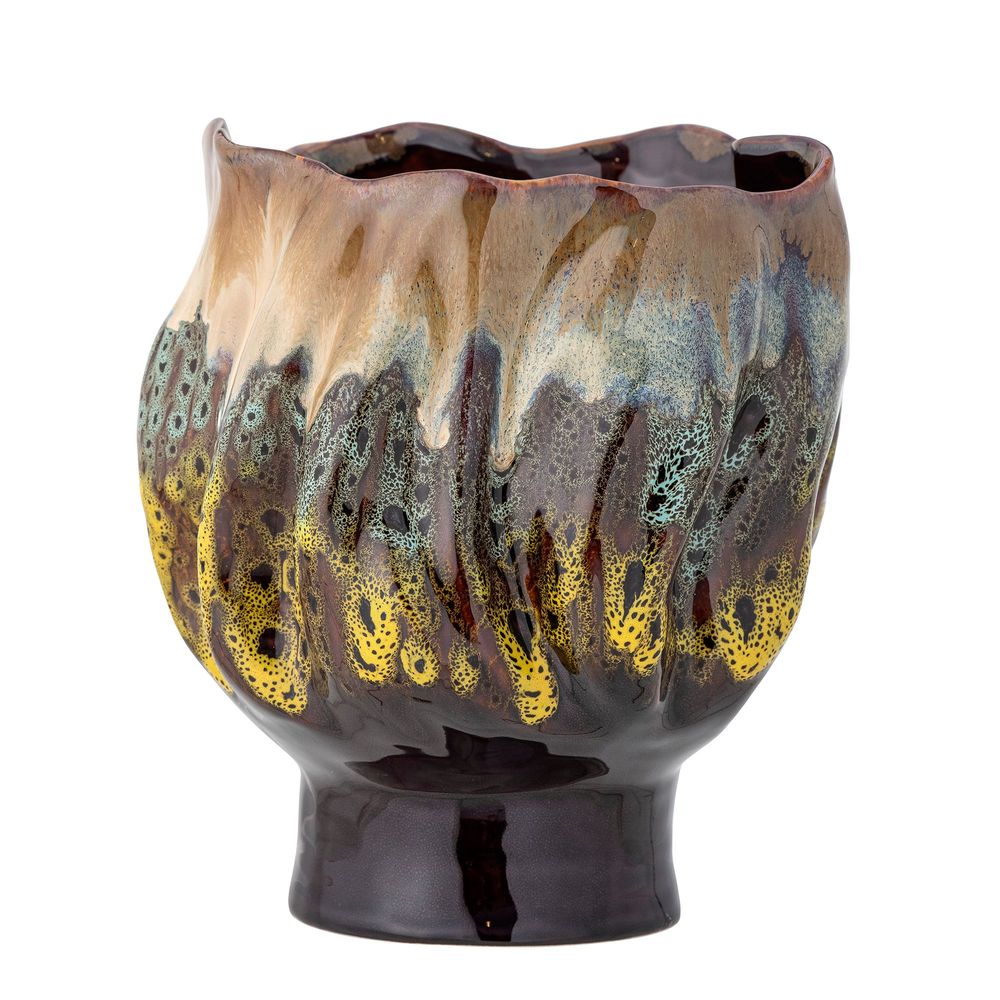 Pots de fleurs - Mahnoor Pot de fleurs, Marron, Grès - CREATIVE COLLECTION