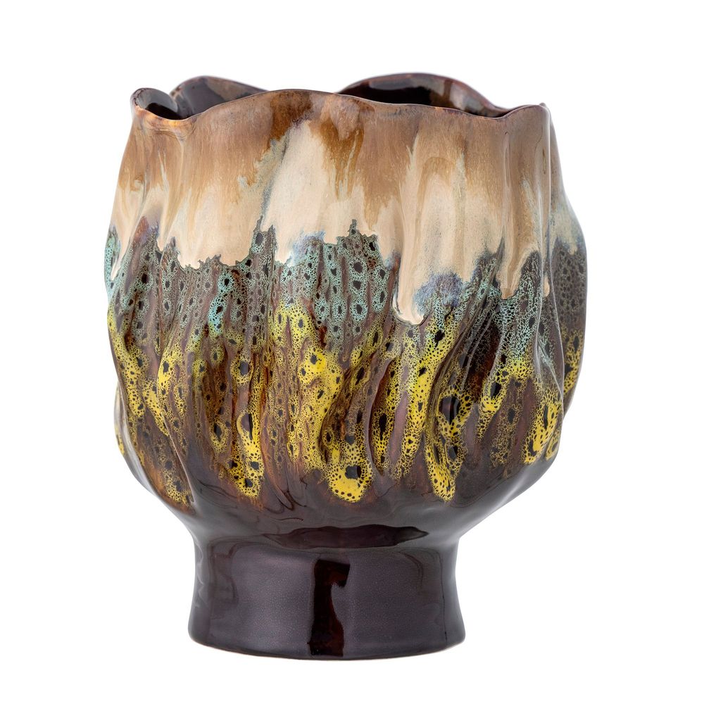 Pots de fleurs - Mahnoor Pot de fleurs, Marron, Grès - CREATIVE COLLECTION