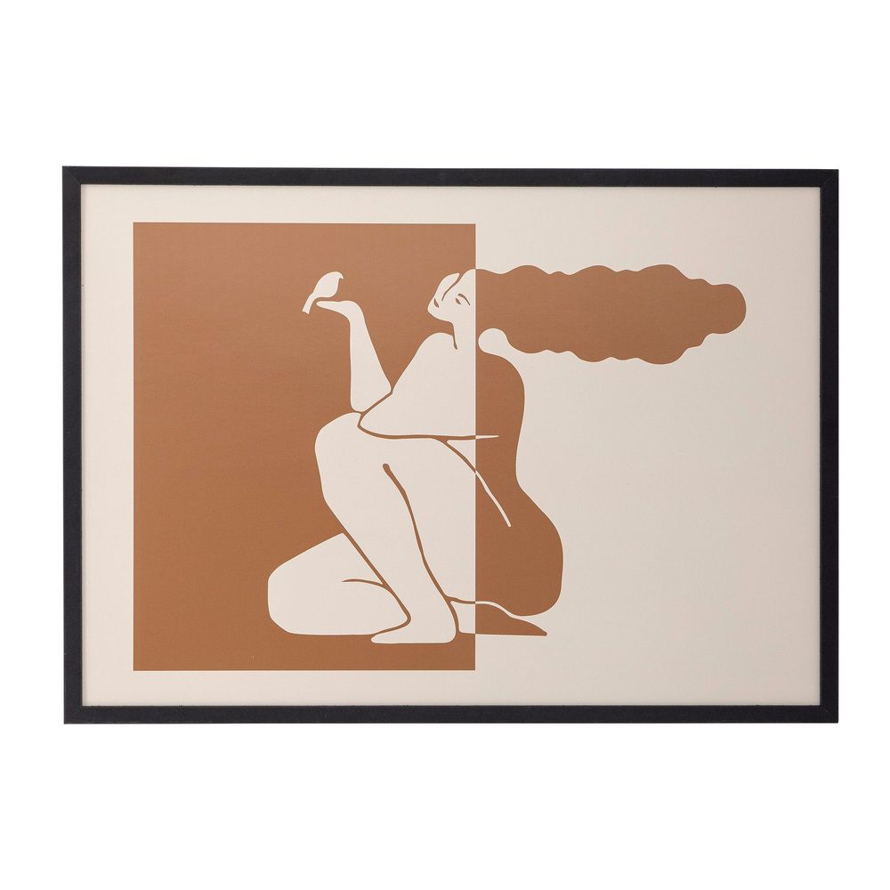 Autres décorations murales - Madelein Illustration avec cadre, Noir, Pin - BLOOMINGVILLE MULTIBRAND HOUSE